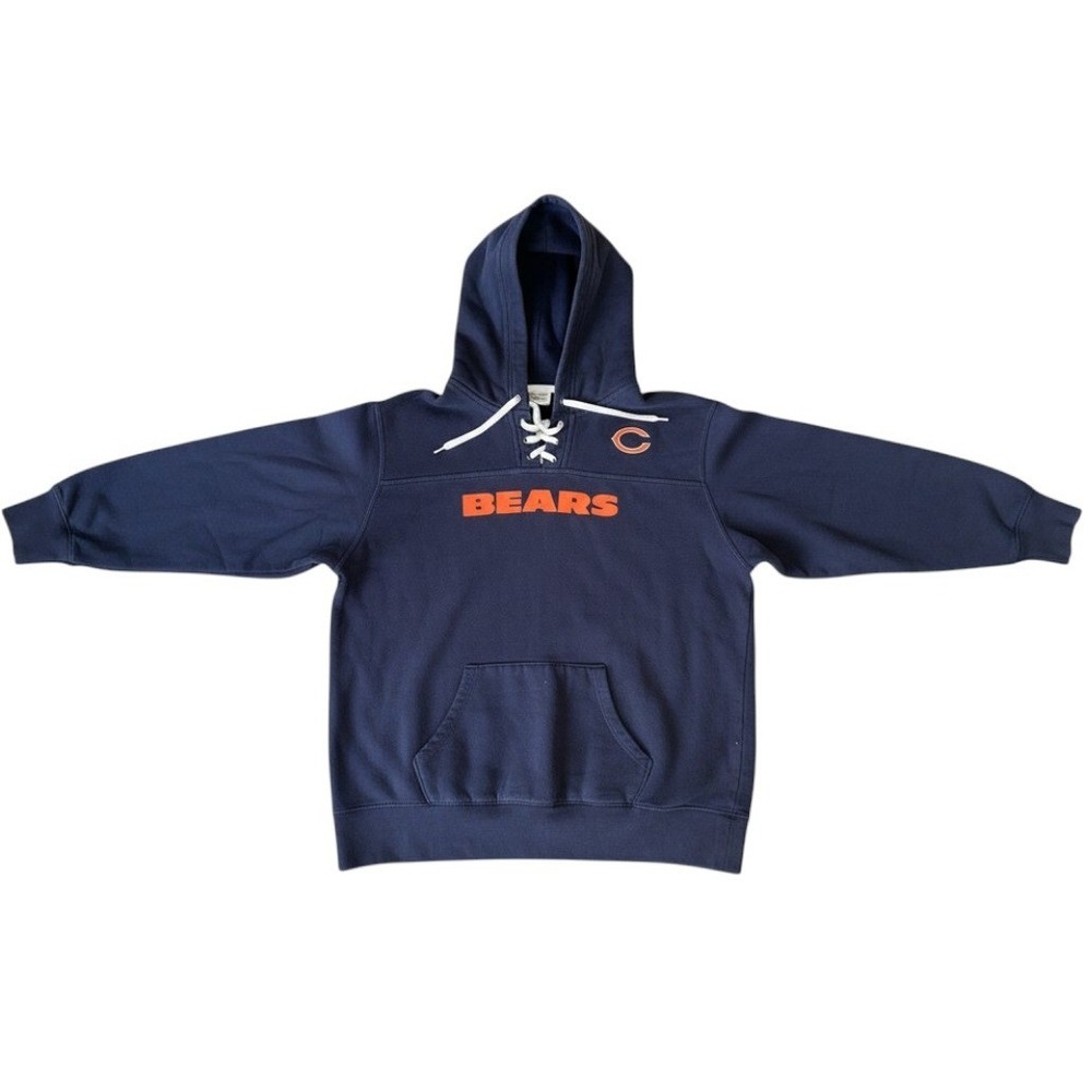 NFL Team Apparel Chicago Bears Lace Up Hoodie Womens Blue Small VINTAGe
